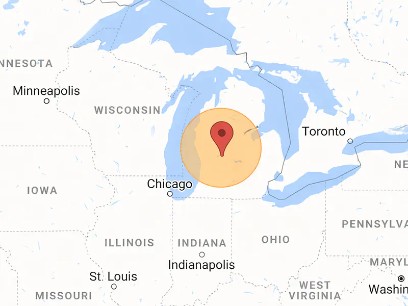 Map of residential service area