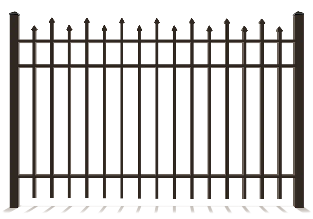 Staggered aluminum picket fence