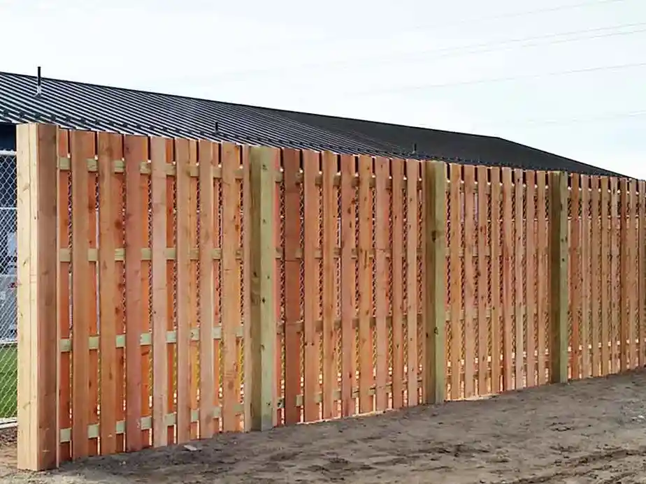 Wood privacy fence