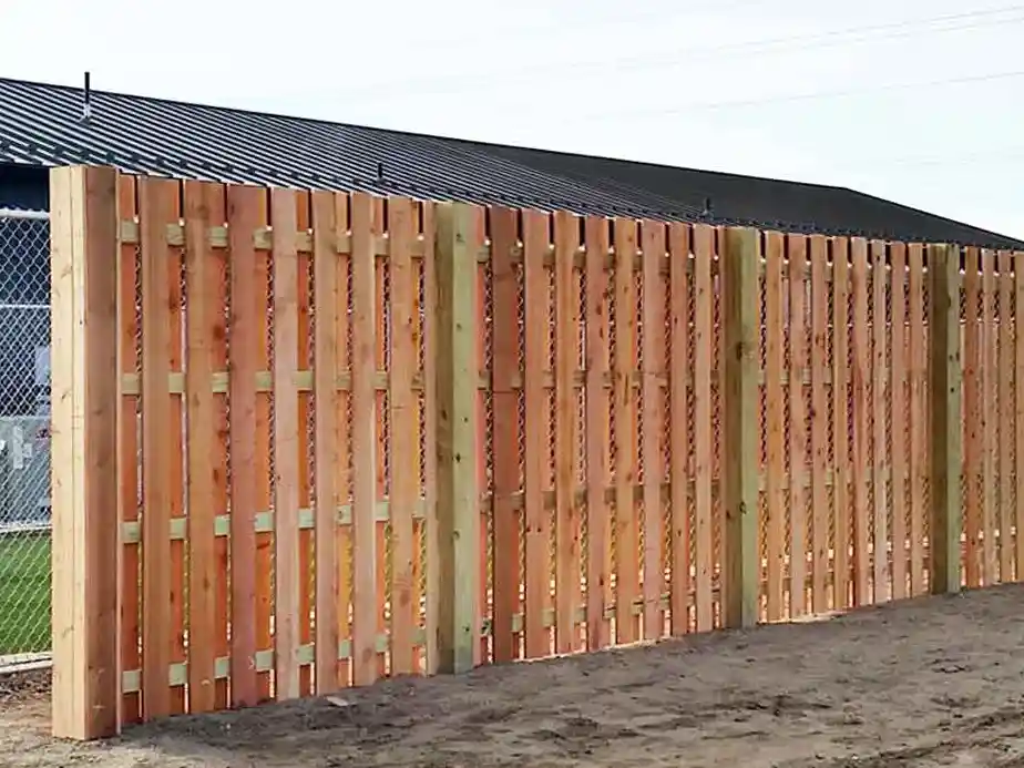 Wood fence installation