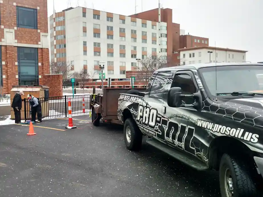 Site services crew working on a commercial project